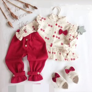 شومیز شلوار و تل آلبالو (۶ ماه تا ۲ سال)