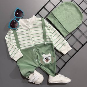 سرهمی سبز راه راه (نوزادی تا ۴ ماه)