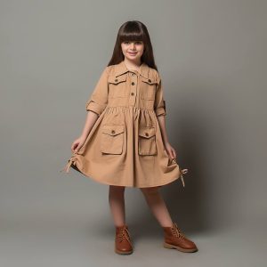 پیراهن کتان دخترانه (۳تا۷سال)