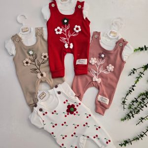 سرهمی سه تیکه دخترانه(نوزادی تا۶ ماه)