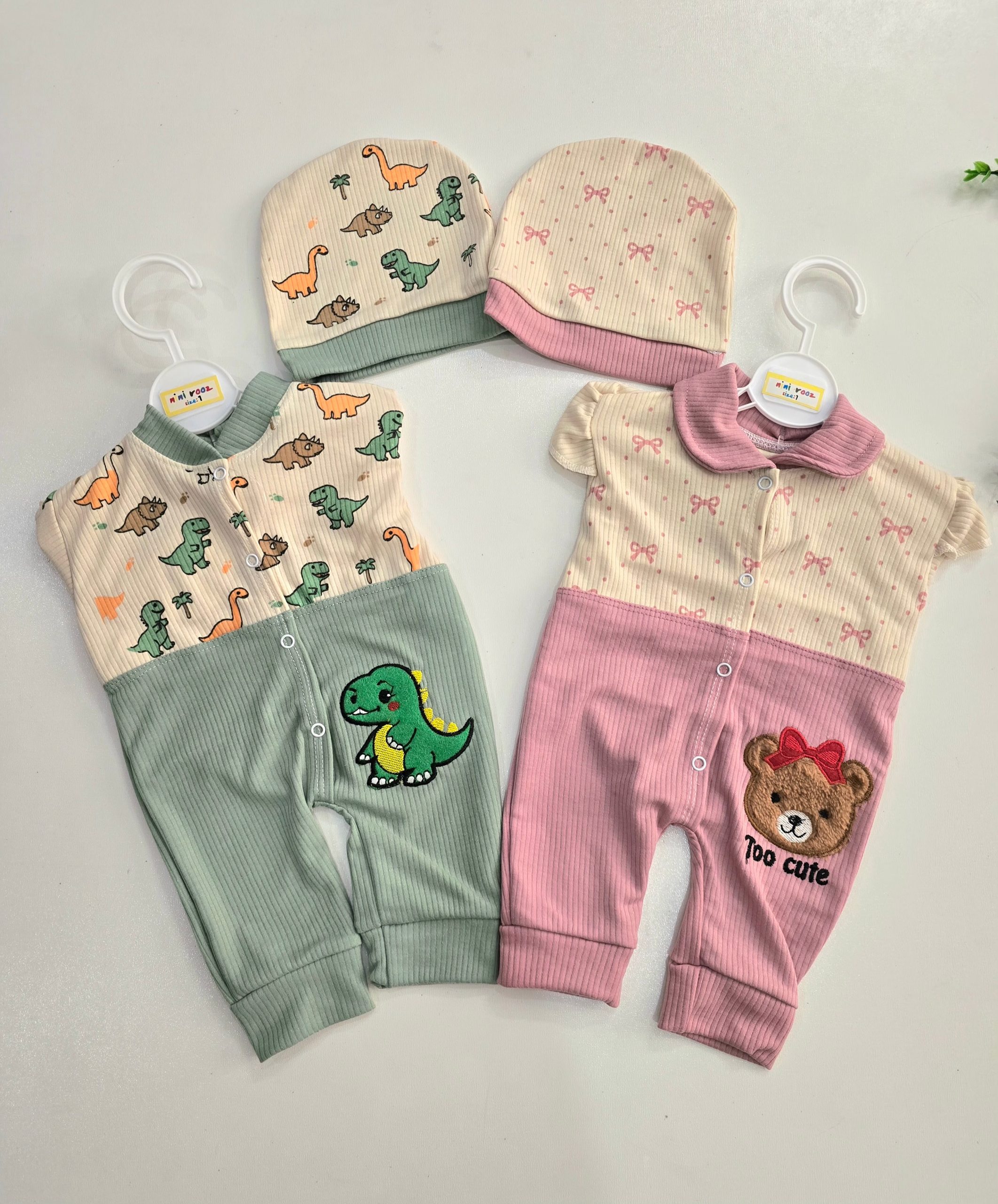 سرهمی پنبه دو طرح(نوزادی تا ۶ ماه)