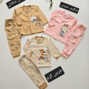 بلوز شلوار نوزادی سایز ۰ جلودکمه