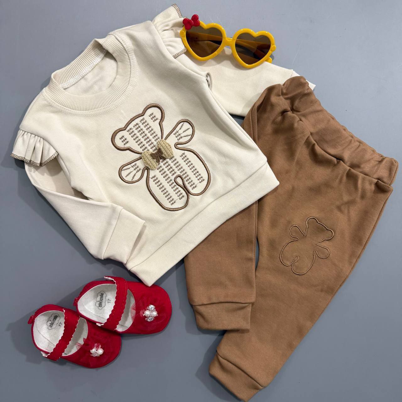 بلوز شلوار خرس شکلاتی (۳ تا۲۴ ماه)