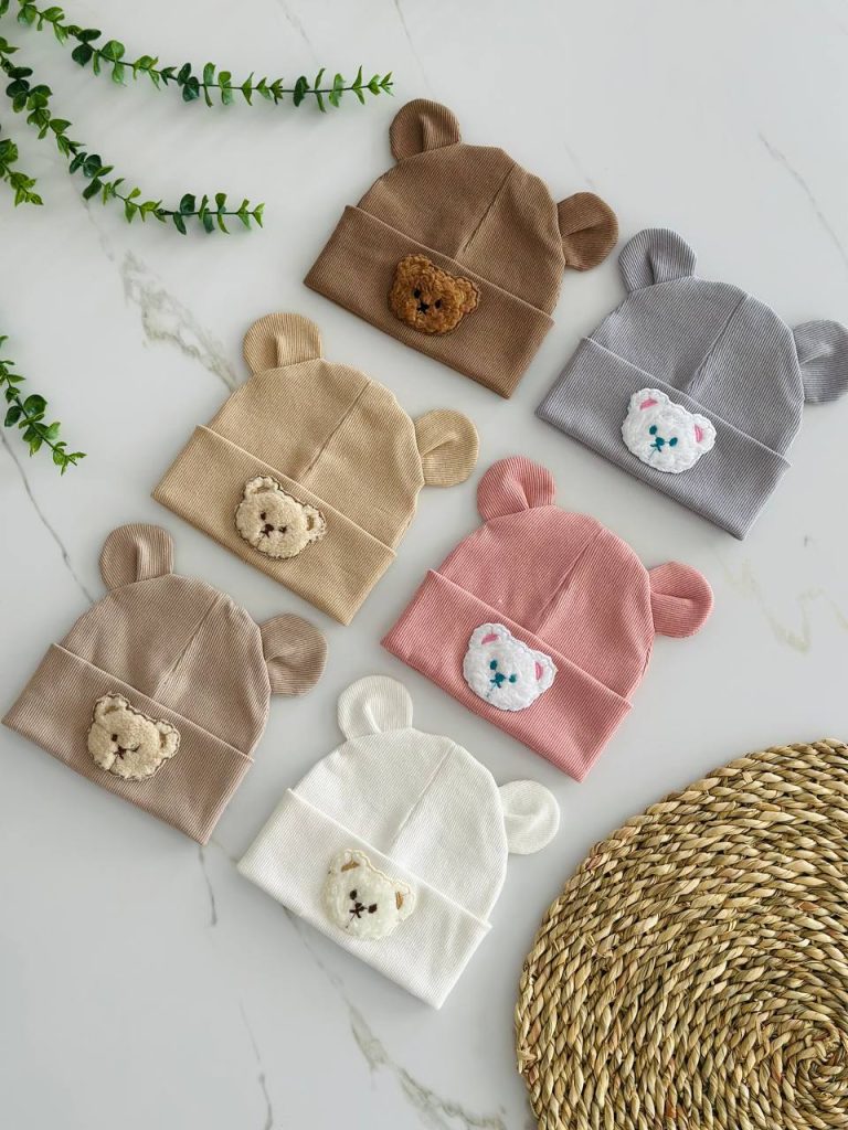 کلاه تدی گلدوزی نوزادی تا۲ سال