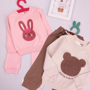 بلوز شلوار دو طرح خالص پنبه (۳ماه تا ۳سال)