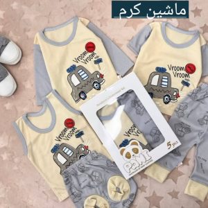 ۵تیکه نوزادی طرح ماشین کرم